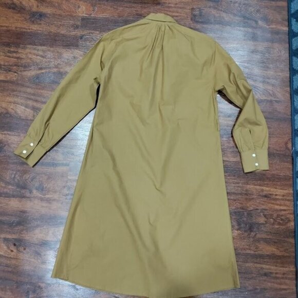 OFFICINE GENERALE Virginie Quiet Luxury Brown Modest Lagenlook Shirt Dress M - Picture 14 of 16